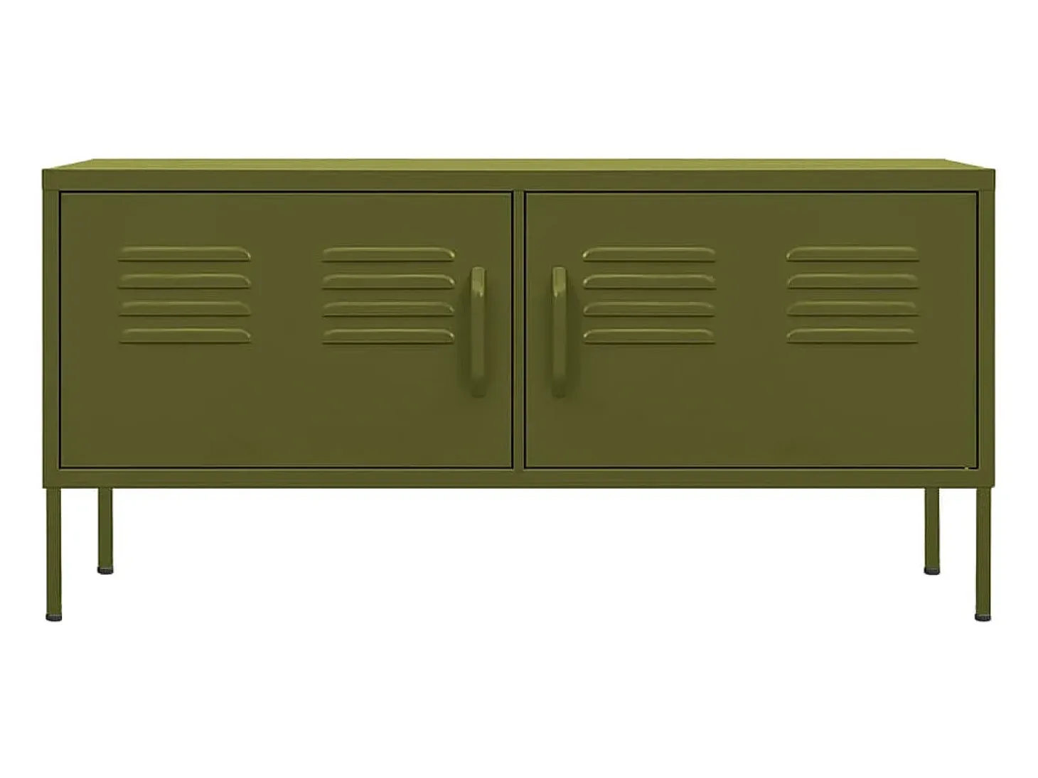 Drøbak Mueble para TV de acero verde oliva 105x35x50 cm