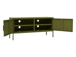 Drøbak Mueble para TV de acero verde oliva 105x35x50 cm