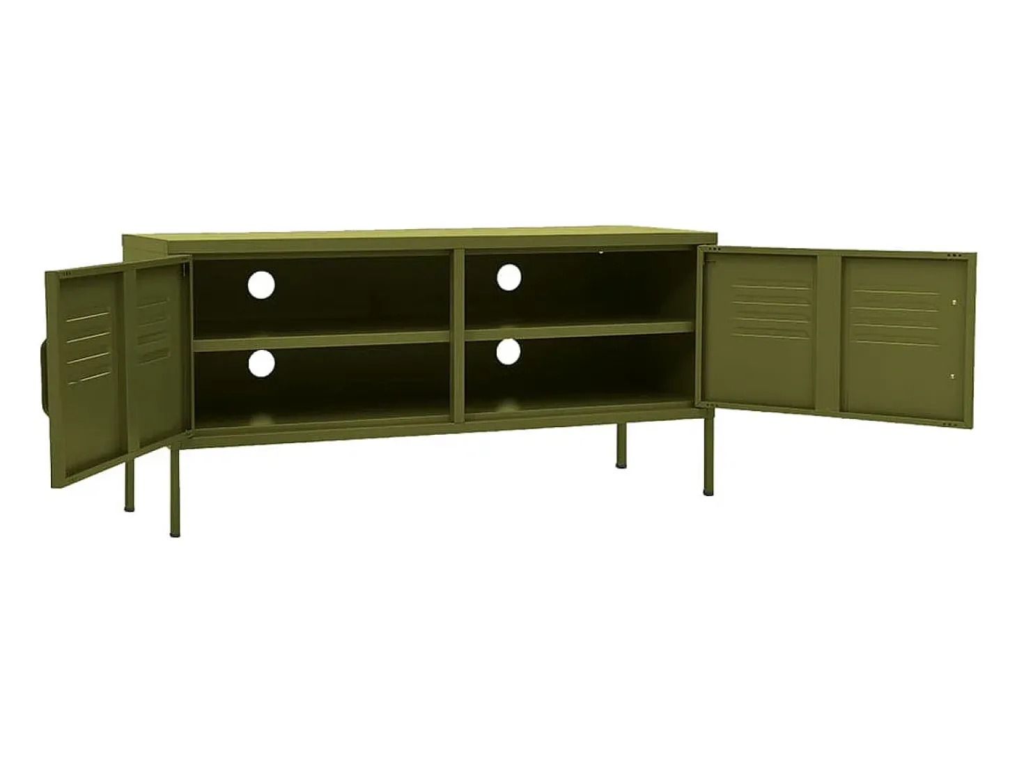 Drøbak Mueble para TV de acero verde oliva 105x35x50 cm
