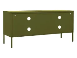 Drøbak Mueble para TV de acero verde oliva 105x35x50 cm