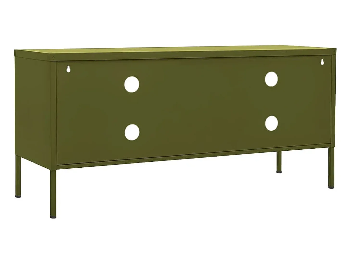 Drøbak Mueble para TV de acero verde oliva 105x35x50 cm