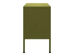 Drøbak Mueble para TV de acero verde oliva 105x35x50 cm