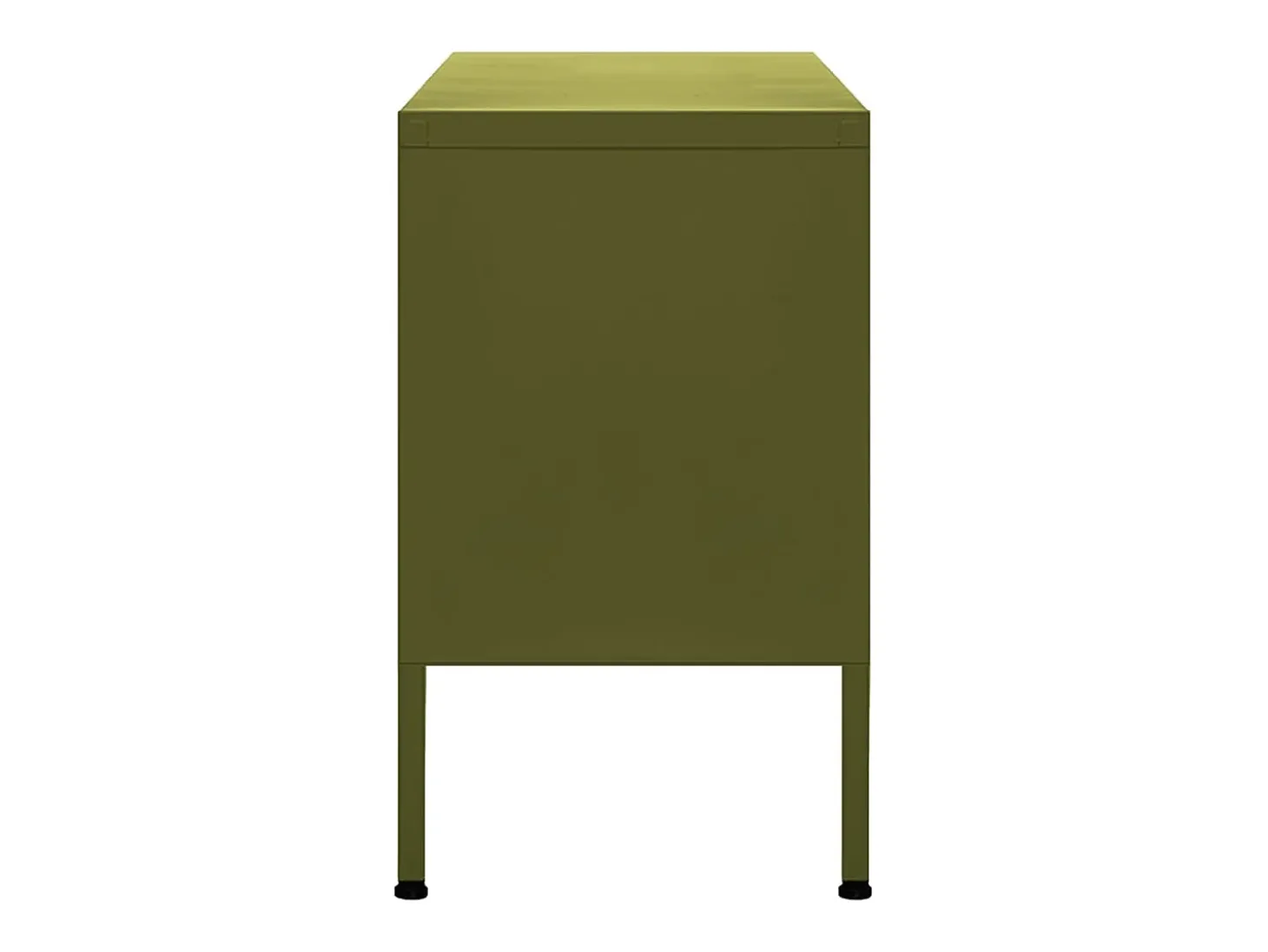 Drøbak Mueble para TV de acero verde oliva 105x35x50 cm