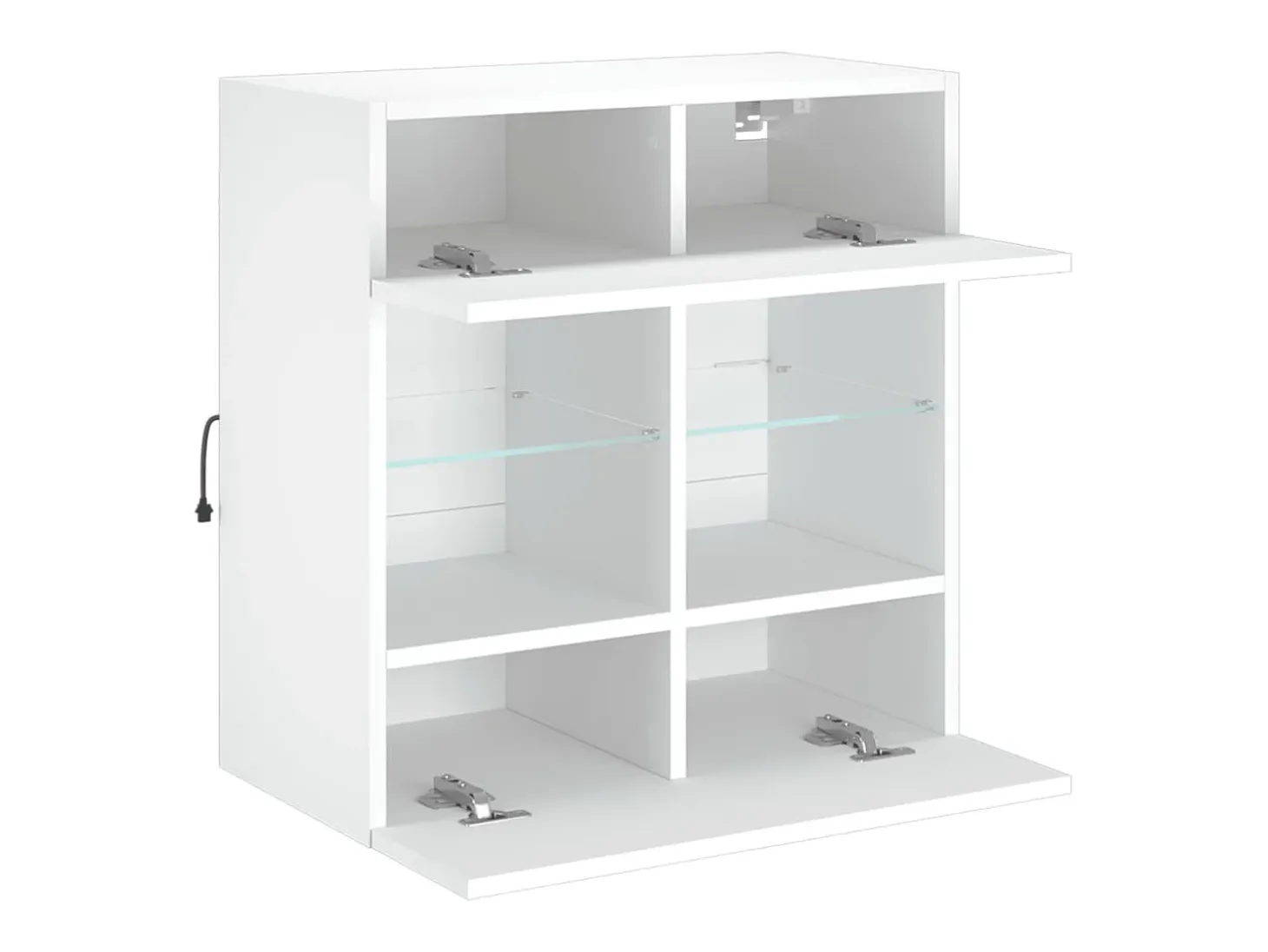 DuBois Mueble de TV de pared con luces LED blanco 58,5x30x60,5 cm