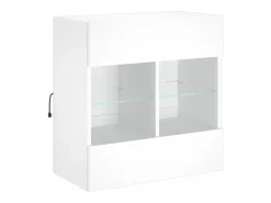 DuBois Mueble de TV de pared con luces LED blanco 58,5x30x60,5 cm
