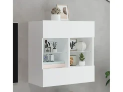 DuBois Mueble de TV de pared con luces LED blanco 58,5x30x60,5 cm
