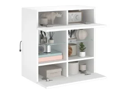 DuBois Mueble de TV de pared con luces LED blanco 58,5x30x60,5 cm