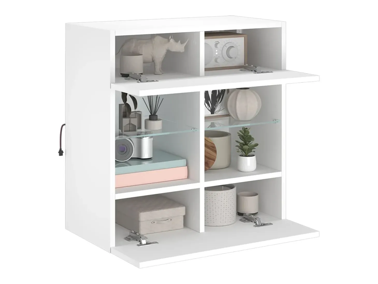 DuBois Mueble de TV de pared con luces LED blanco 58,5x30x60,5 cm