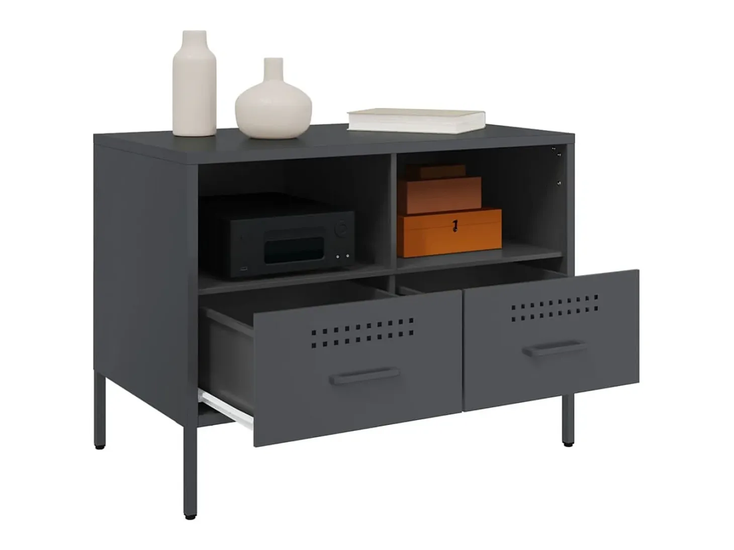 Dundrum Mueble para TV acero gris antracita 68x39x50,5 cm