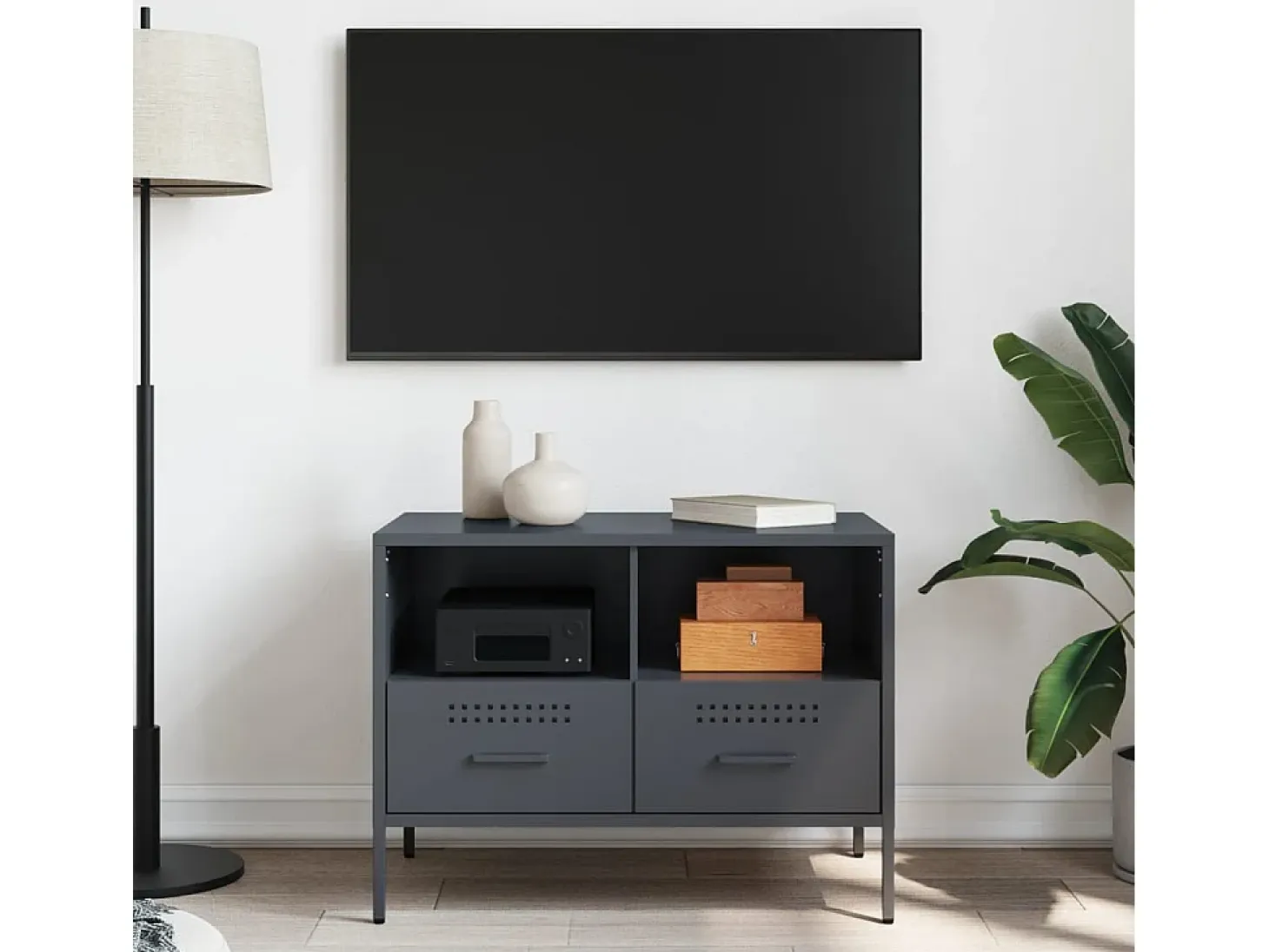 Dundrum Mueble para TV acero gris antracita 68x39x50,5 cm