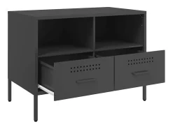 Dundrum Mueble para TV acero negro 68x39x50,5 cm