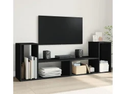 Dunmore Muebles para TV 2 uds madera de ingeniería negro 75x30x50 cm