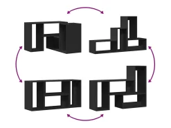 Dunmore Muebles para TV 2 uds madera de ingeniería negro 75x30x50 cm