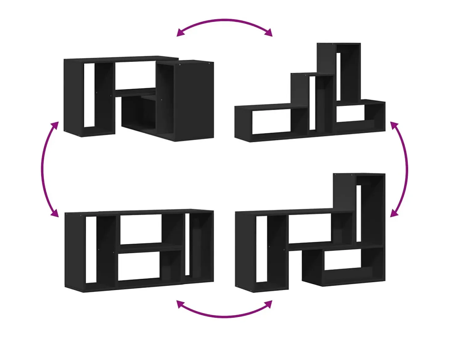 Dunmore Muebles para TV 2 uds madera de ingeniería negro 75x30x50 cm