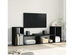 Dunmore Muebles para TV 2 uds madera de ingeniería negro 75x30x50 cm