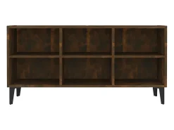 Eadestown Mueble de TV con patas de metal roble ahumado 103,5x30x50 cm
