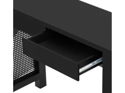 Elegante consola para recibidor - 120 x 35,5 x 76,5 cm - con cajones + patas ajustables - MDF - negro