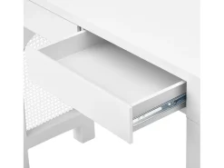 Elegante consola para recibidor - 120 x 35,5 x 76,5 cm - con cajones + patas ajustables - MDF - blanco