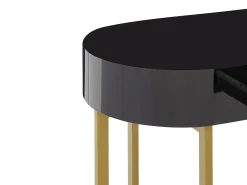 Escritorio consola 1 cajón MDF lacado y metal negro y dorado - TORELI de Pascal Morabito