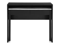 Escritorio consola extensible con 2 cajones negro y efecto mármol blanco - LOAVIA