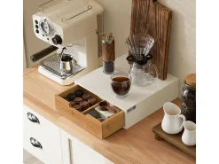 Estante Cafetera, Soporte para Cápsulas de Café o Bolsas de Té, con 1 Cajón FRG179-WN SoBuy ES