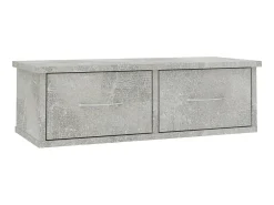 Estante cajones para pared contrachapada hormigón 60x26x18,5cm ES37454