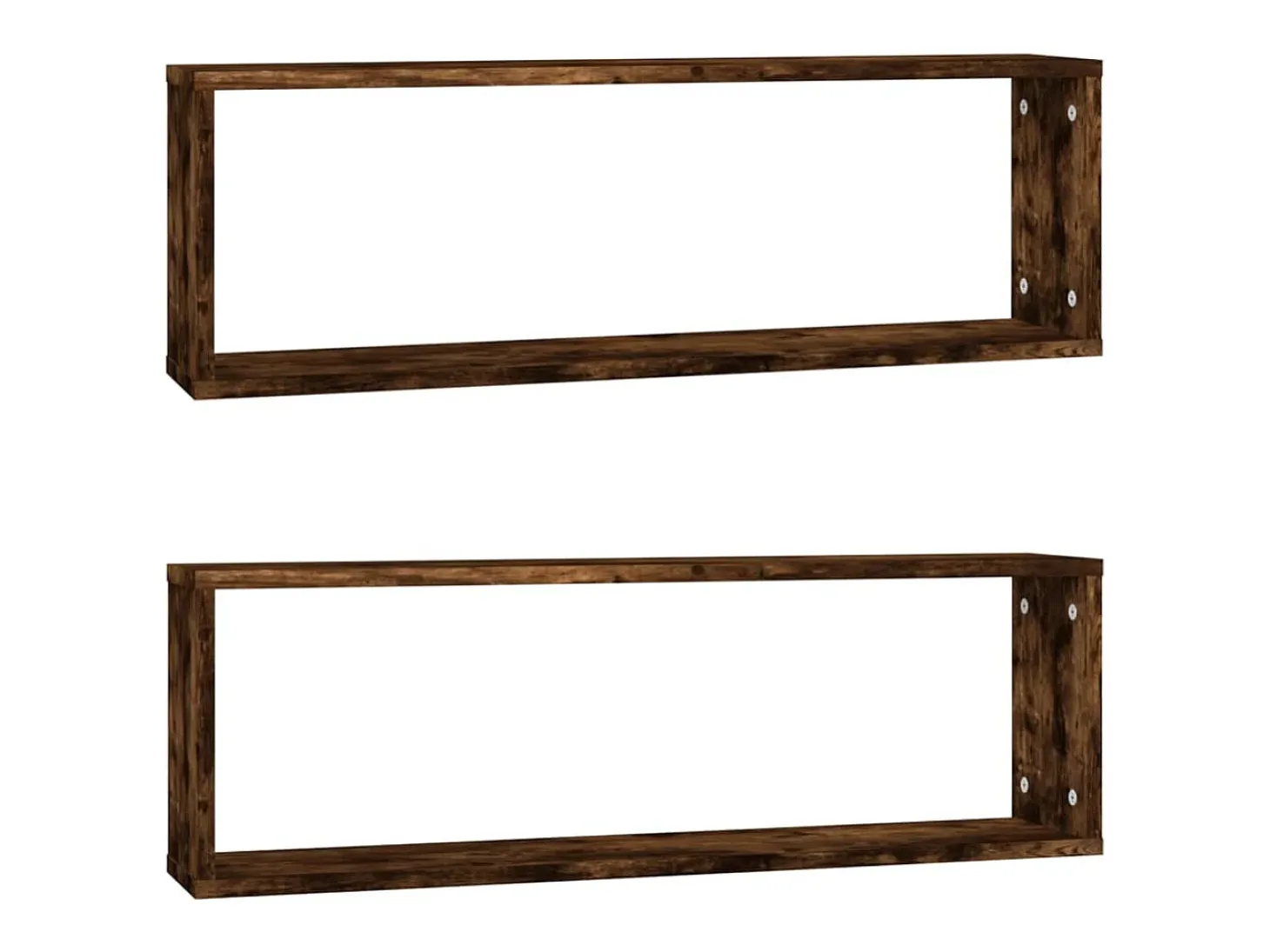 Estante cúbico de pared 2 uds madera roble ahumado 80x15x26,5cm