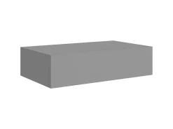 Estante con cajón de pared MDF gris 40x23,5x10 cm ES68777