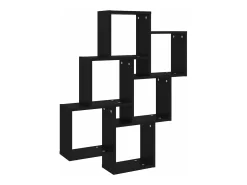 Estante cubo de pared madera contrachapada negro 78x15x93 cm