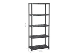Estante de almacenaje 5 niveles negro plástico 71x38x170 cm ES615479