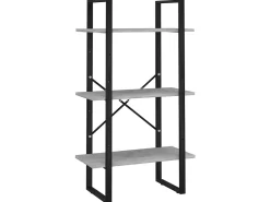 Estante de almacenaje contrachapada gris hormigón 60x30x105 cm ES897472