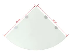 Estante de esquina con soportes cromados vidrio blanco 45x45 cm ES515316