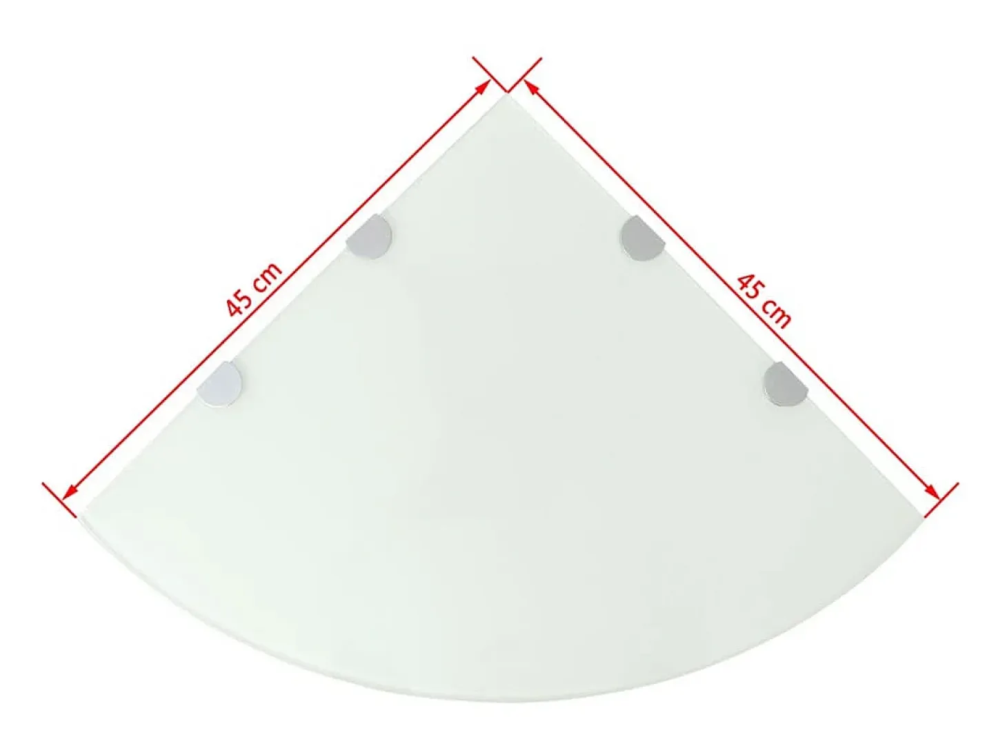 Estante de esquina con soportes cromados vidrio blanco 45x45 cm ES515316