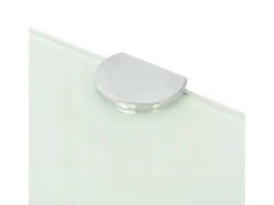 Estante de esquina con soportes cromados vidrio blanco 45x45 cm ES515316