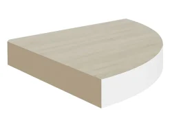 Estante de esquina de pared MDF roble y marrón 25x25x3,8 cm ES46486