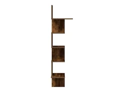 Estante de esquina de pared de roble ahumado de madera de ingeniería