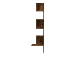 Estante de esquina de pared de roble ahumado de madera de ingeniería