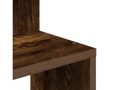 Estante de esquina de pared de roble ahumado de madera de ingeniería