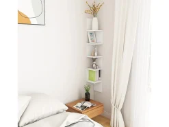 Estante de esquina de pared madera contrachapada 20x20x127,5 cm ES97502