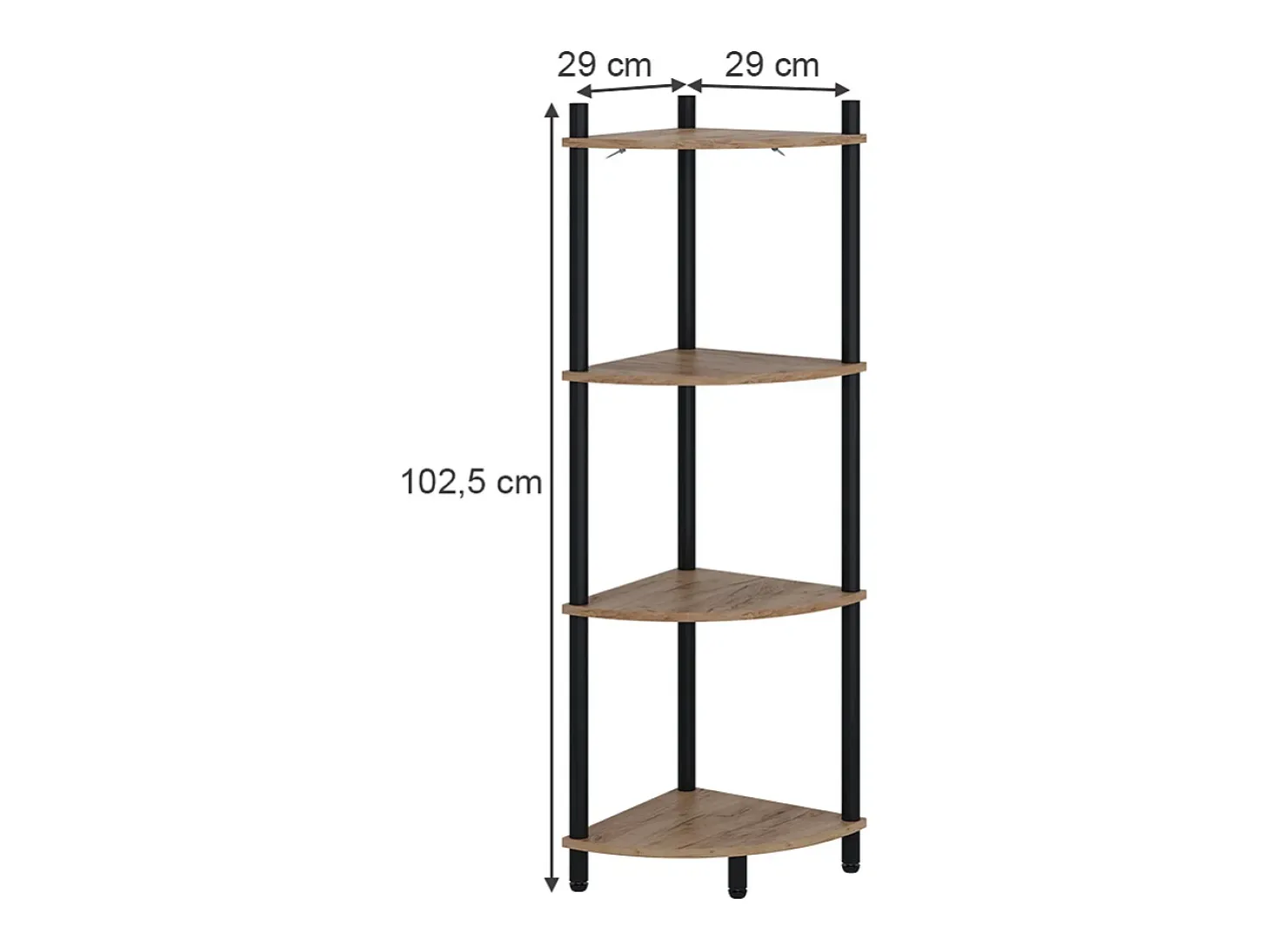 Estante de esquina oro power roble/antracita 29x29x102.5 bivio