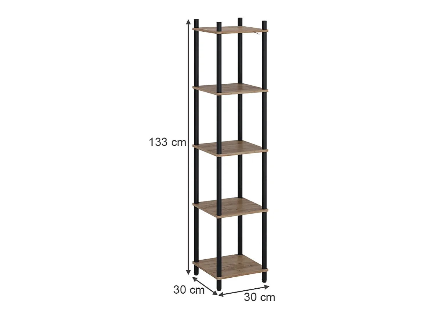 Estante de esquina oro power roble/antracita 30x30x133 bivio