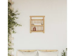 Estante de pared con balda marrón 40 x 13 x 44 cm Bambú