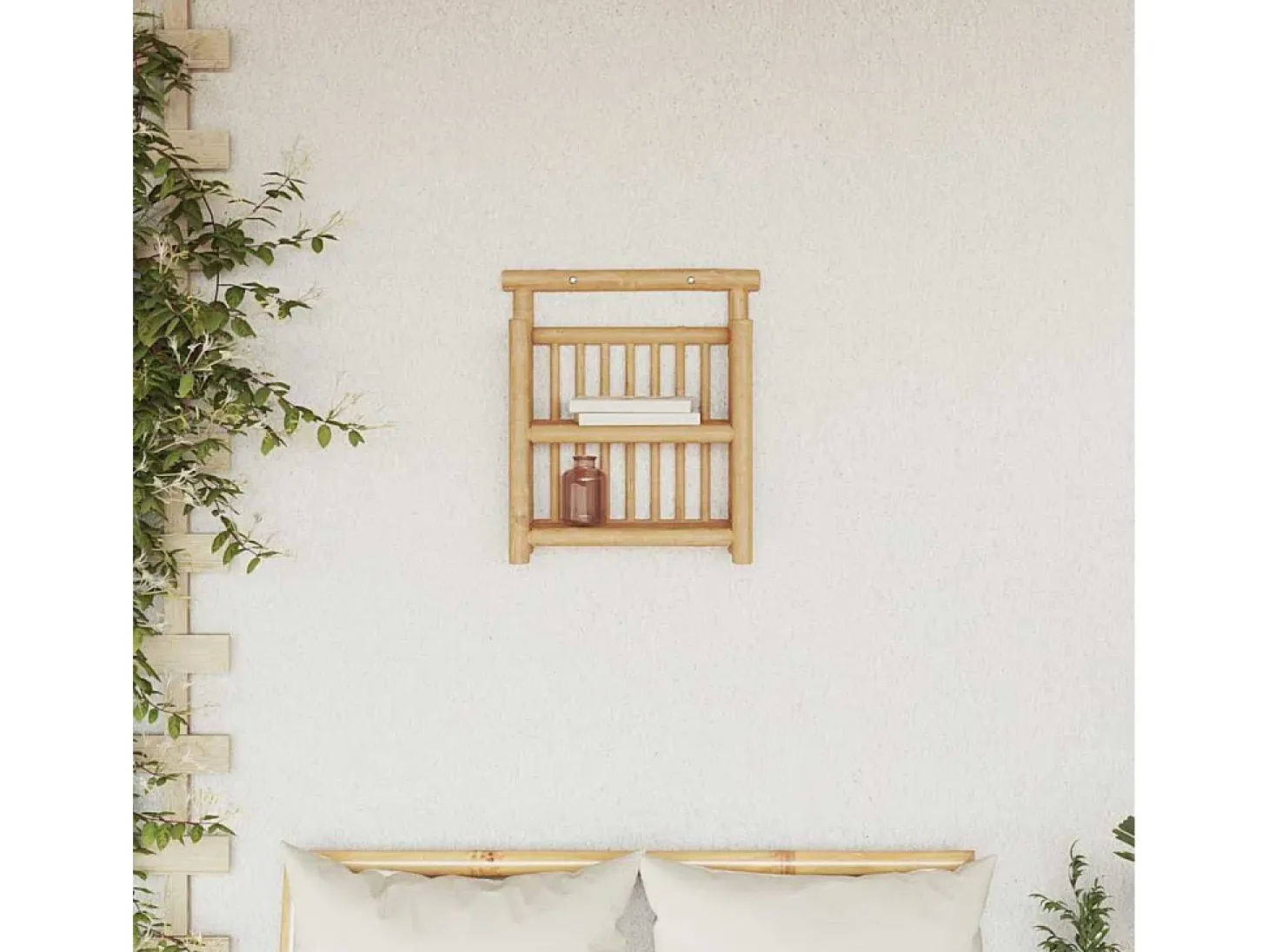 Estante de pared con balda marrón 40 x 13 x 44 cm Bambú