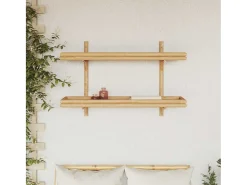 Estante de pared con balda marrón 100 x 26 x 60 cm Bambú