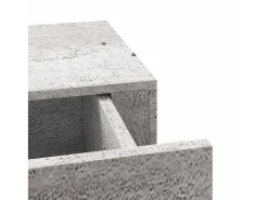 Estante de pared con cajón de hormigón gris 60x23,5x10 cm MDF