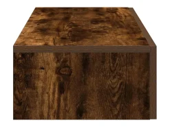 Estante de pared con cajones de madera de ingeniería de roble ahumado