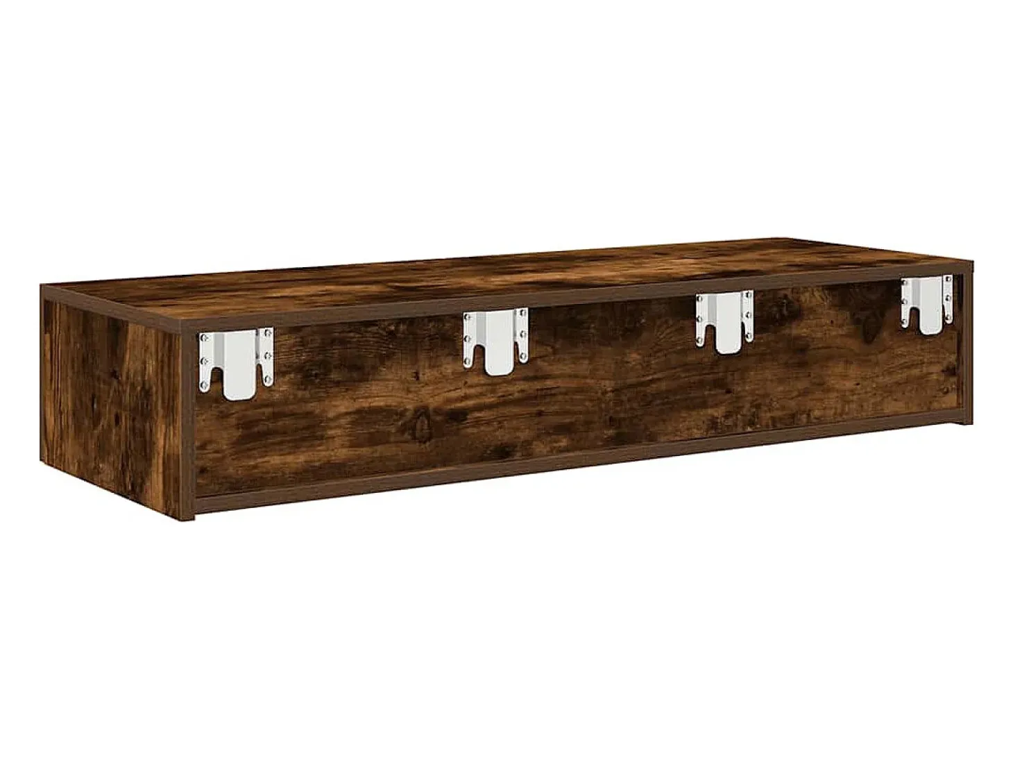 Estante de pared con cajones de madera de ingeniería de roble ahumado