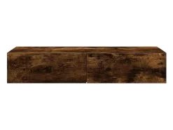Estante de pared con cajones de madera de ingeniería de roble ahumado