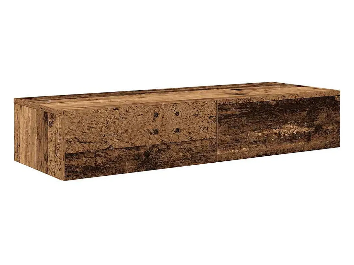 Estante de pared con cajones de madera vieja de ingeniería de madera