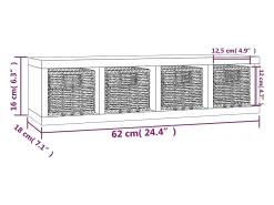 Estante de pared con cestas 62x18x16 cm Madera maciza de nogal